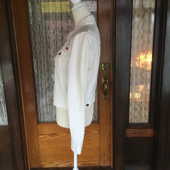 GUESS DENIM JEAN JACKET WHITE LADIES SIZE SMALL - Picture 4 of 8